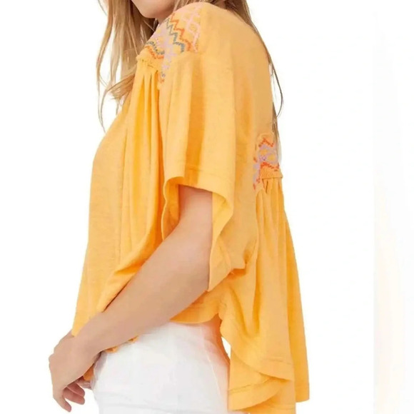 Free People Market Embroidered V-neck Top - Picture 6 of 7